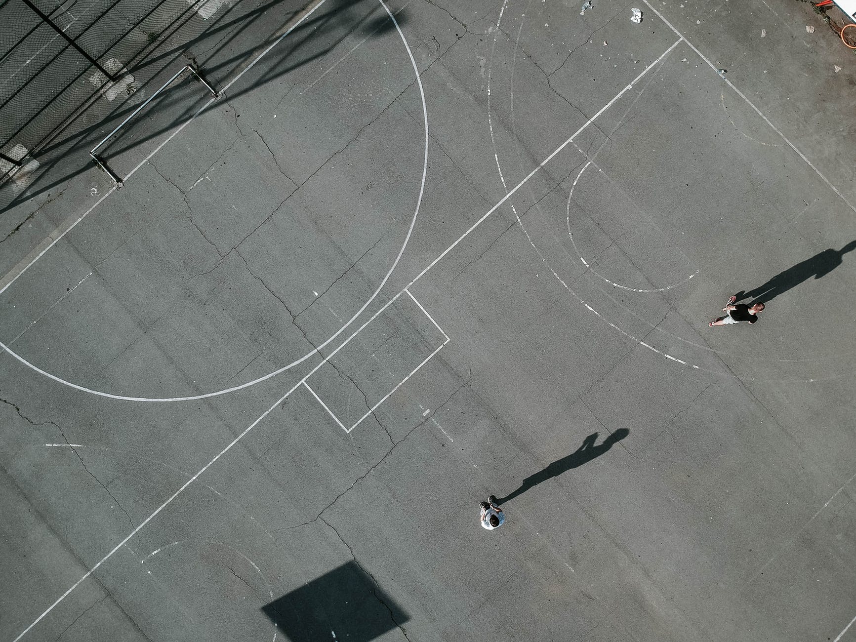 top view photo of people playing basketball